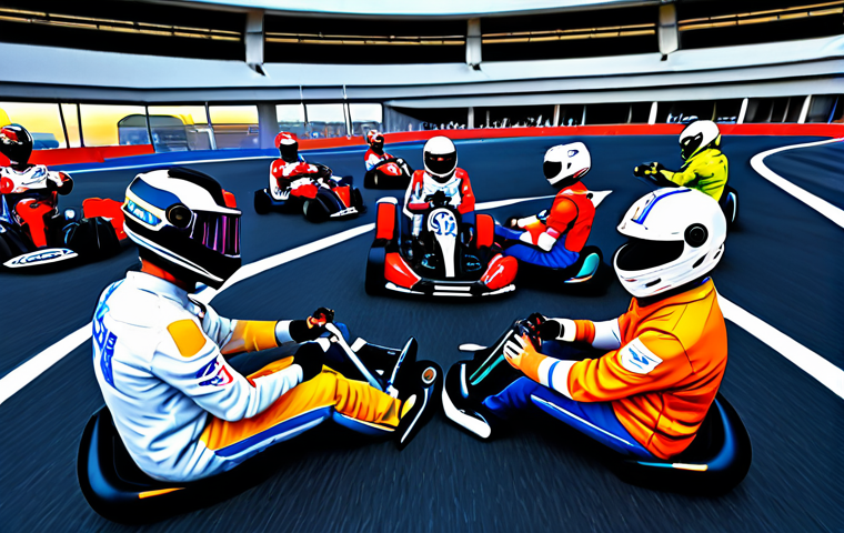 **

"A vibrant scene from a Kart Rider global gathering, showcasing diverse players from around the world interacting and celebrating, with a backdrop of futuristic racing maps and innovative kart designs. Focus on camaraderie, teamwork, and the excitement of the game. Safe for work, appropriate content, fully clothed, professional, family-friendly, perfect anatomy, correct proportions, natural pose, well-formed hands, proper finger count, natural body proportions."

**