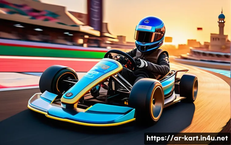 카트라이더 스토리 모드 플레이 팁 - A dynamic and colorful KartRider racing scene set in a vibrant Middle Eastern cityscape during sunse...
