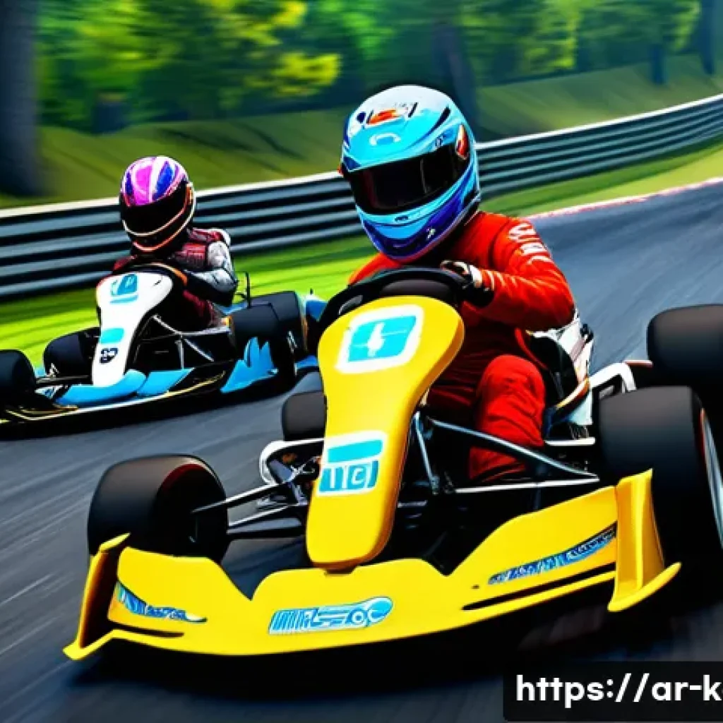 카트라이더 신규 트랙과 업데이트 소식 - A dynamic and vibrant kart racing scene set in a complex new track with sharp turns and smooth slope...