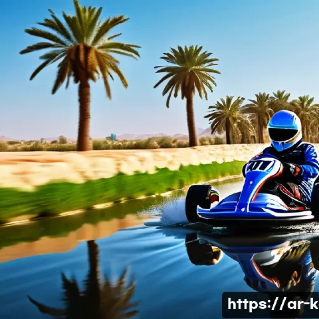 카트라이더 신규 트랙과 팬아트 이벤트 - A vibrant and dynamic race scene set on the &ldquo;Fast River Track&rdquo; featuring narrow sharp curves and shi...